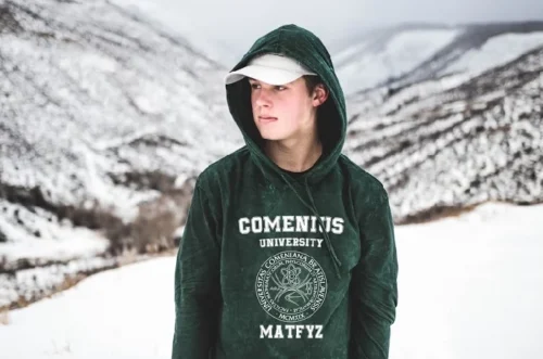 Stylish sweatshirt with all-over design applied by sublimation