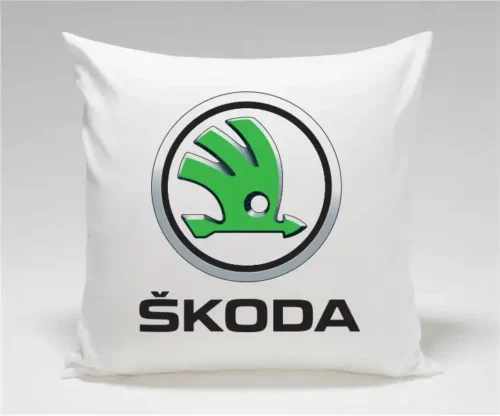 Promotional cushion with Skoda logo